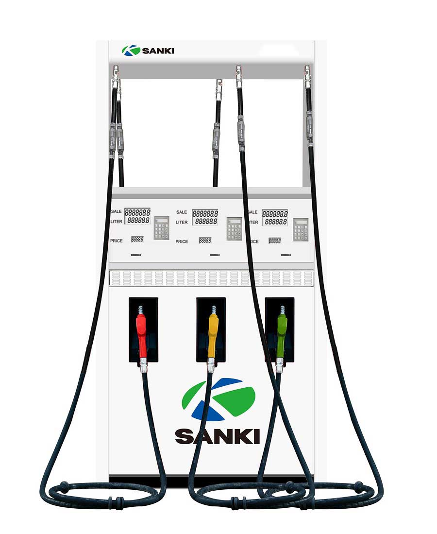 Trụ bơm xăng dầu Sanki cột bơm 3 sản phẩm
