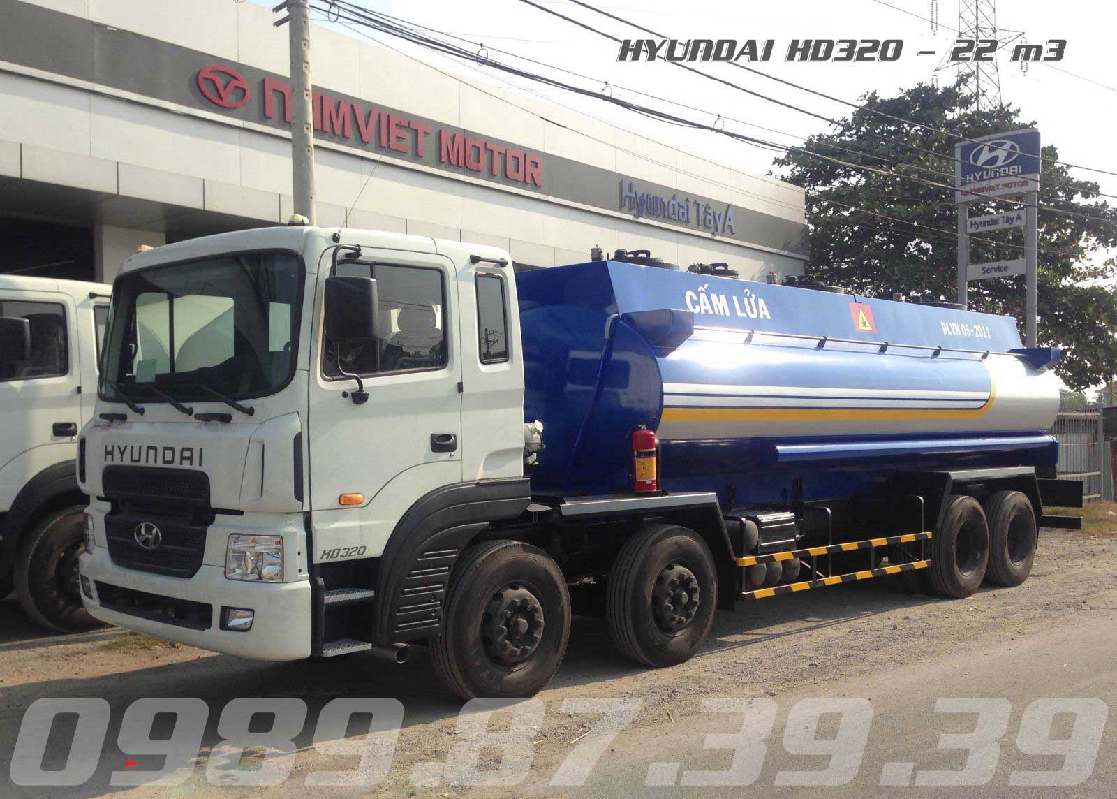 Xe bồn hyundai hd320 chở xăng dầu 22 khối