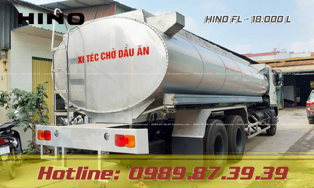 Xe bồn xitec chở dầu ăn thực vật Hino FL8JT7A 18000 L