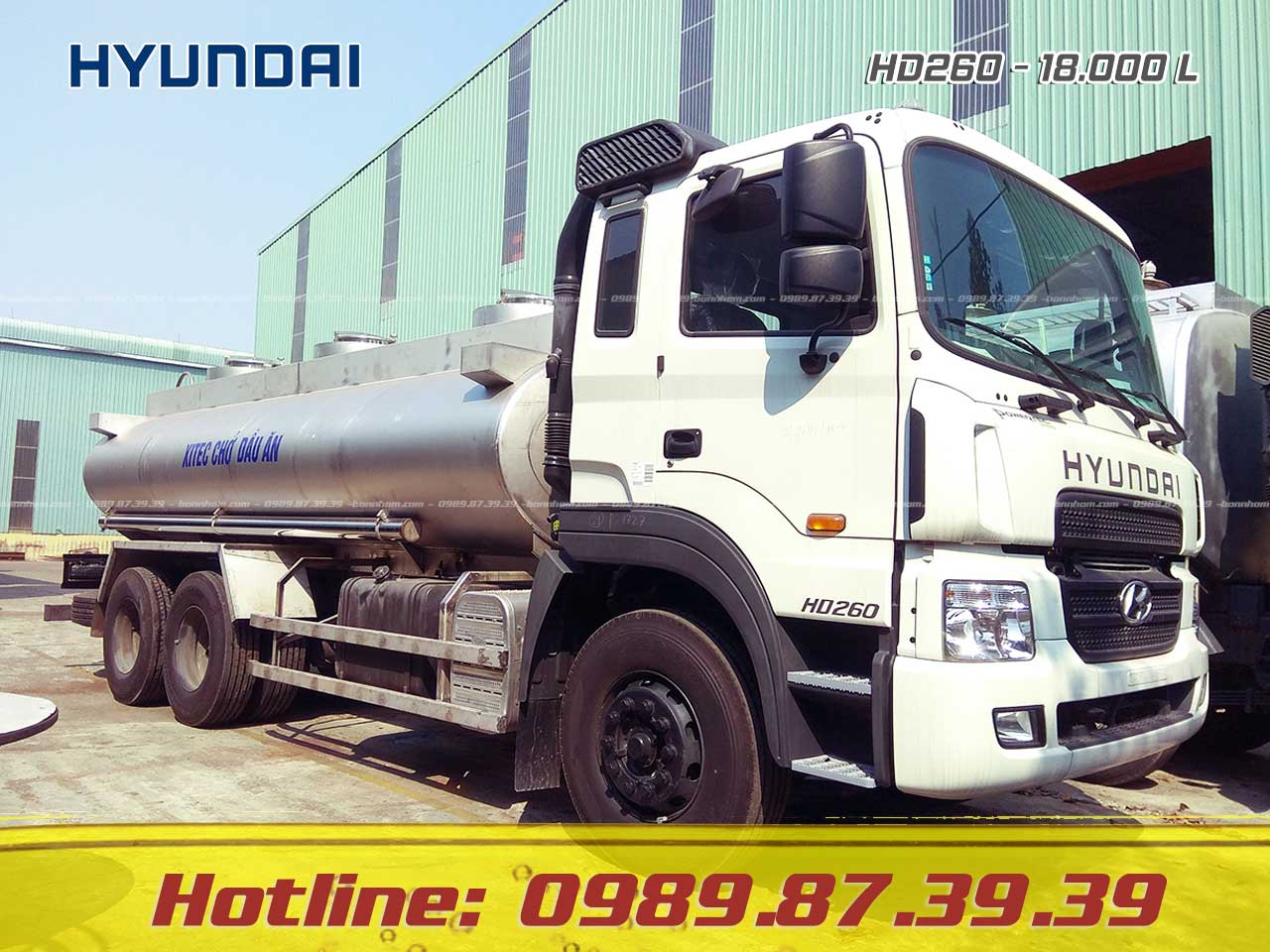 Xe bồn xitec chở dầu ăn thực vật Hyundai HD260 18000 L