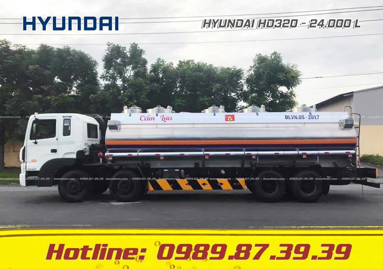 Xe bồn xitec chở dầu ăn thực vật Hyundai HD320 24000 L