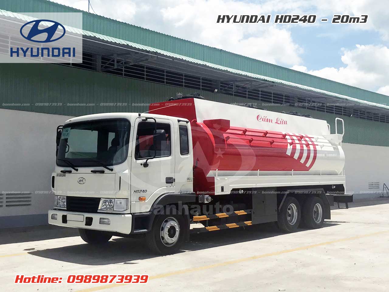 Xe bồn chở xăng dầu 20m3 khối Hyundai HD240