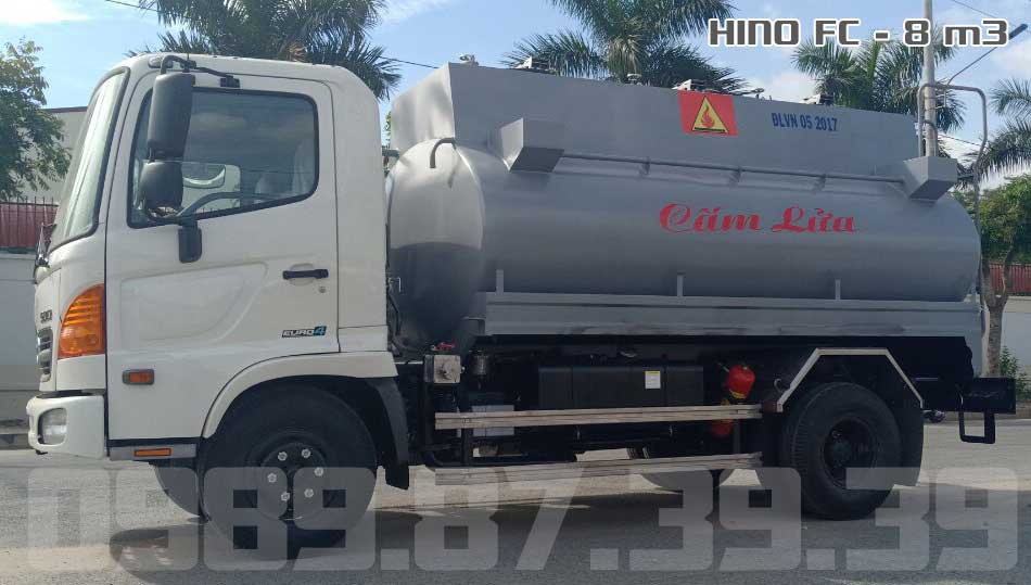 Xe bồn nhôm chở xăng dầu 8 m3 khối HINO FC