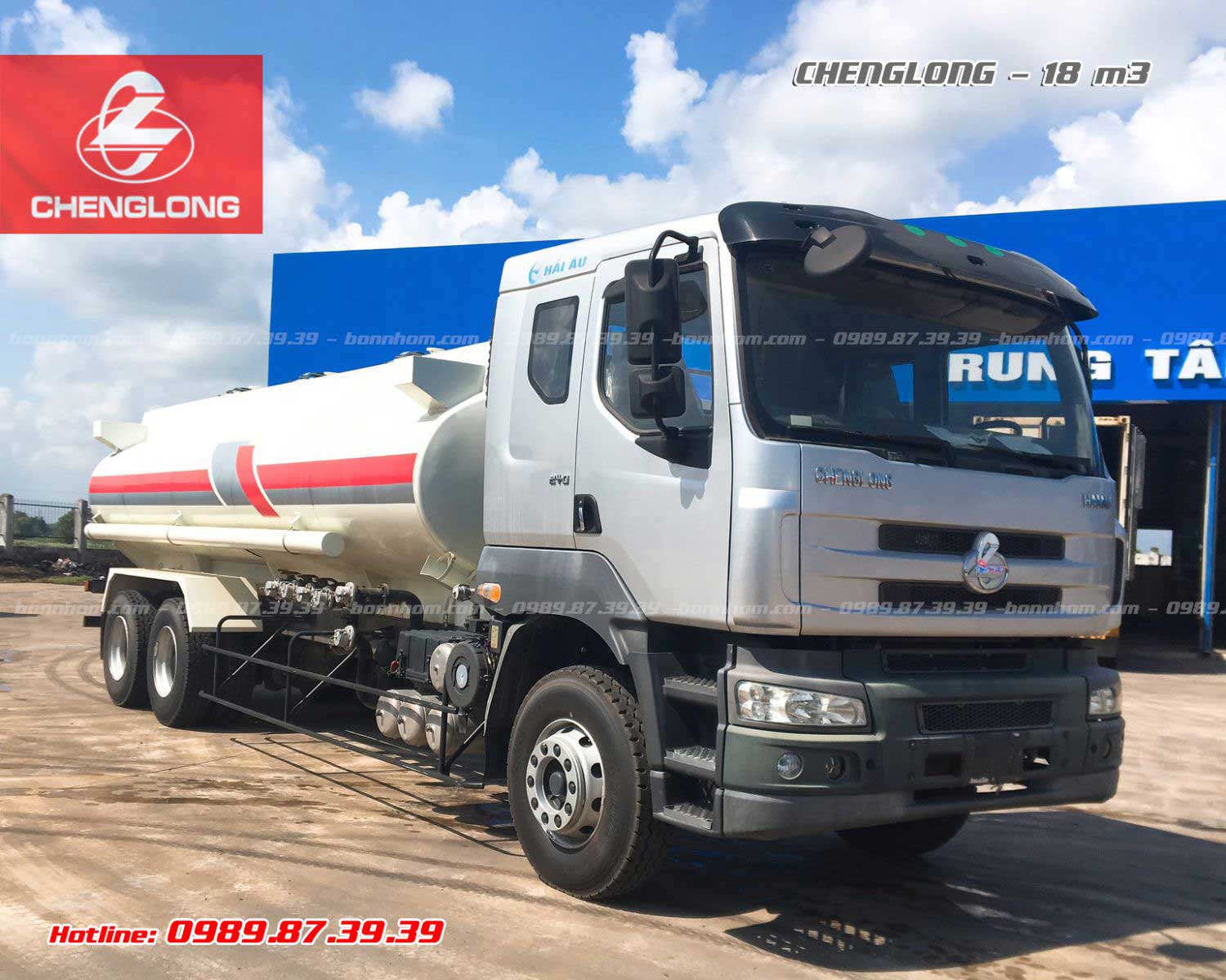 Xe bồn chở xăng dầu Chenglong 3 chân 18m3 khối