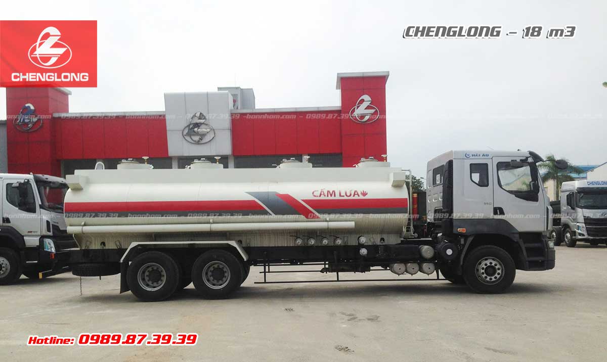 Xe bồn chở xăng dầu Chenglong 3 chân 18m3 khối
