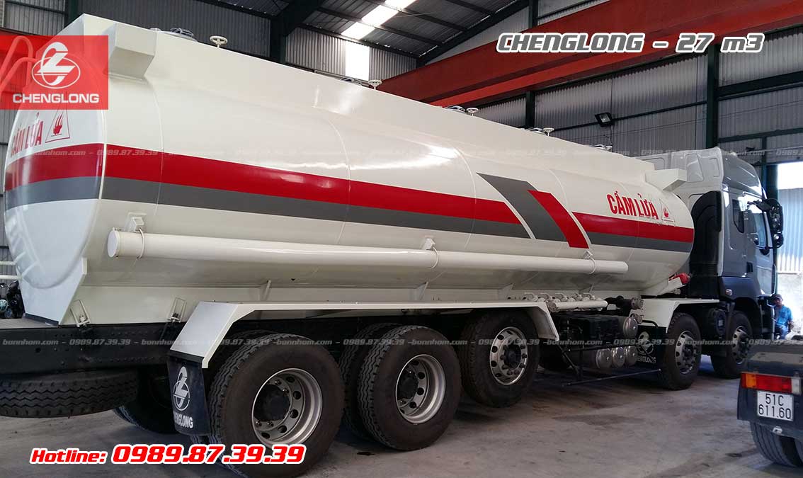 Xe bồn chở xăng dầu Chenglong 5 chân 27m3 khối