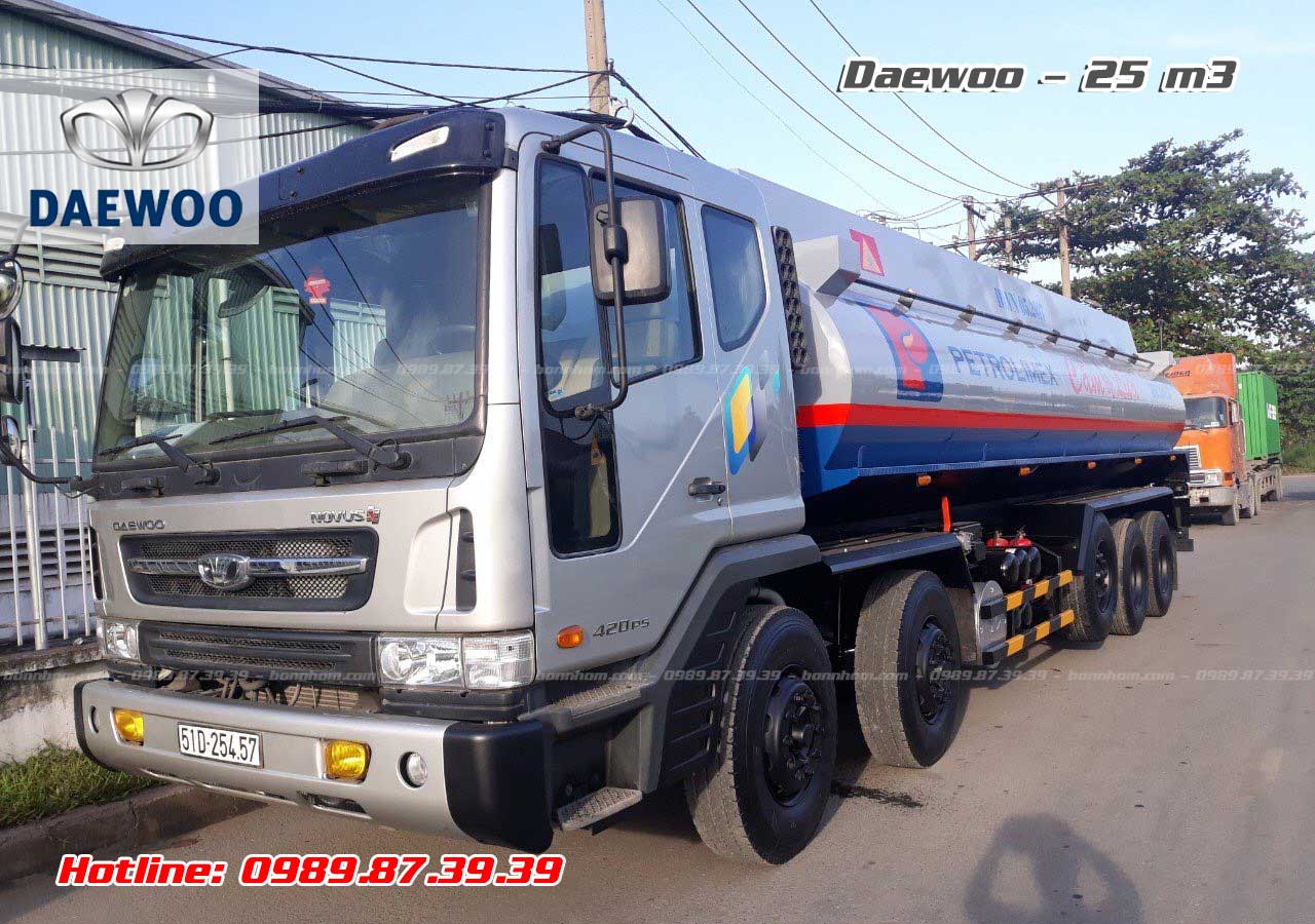 xe bồn chở xăng dầu 25 khối Daewoo