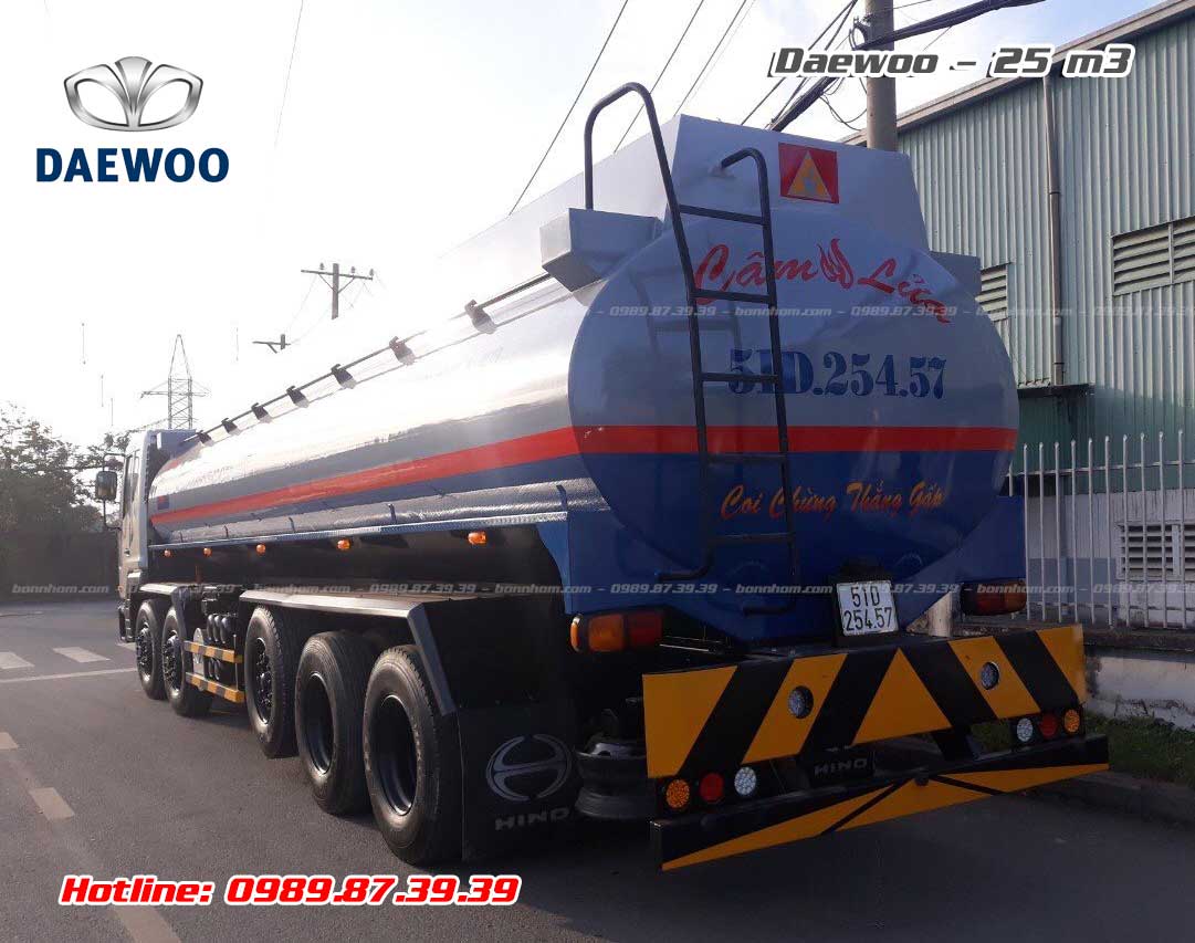 Xe bồn chở xăng dầu Daewoo 5 chân 25m3 khối