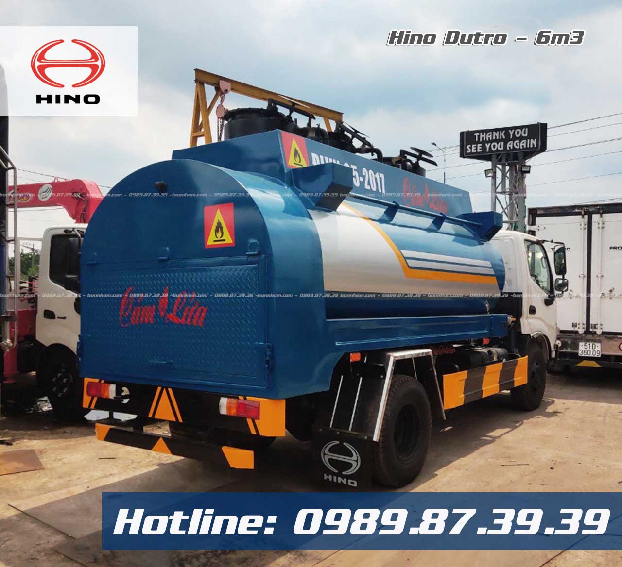 Xe bồn cấp phát lẻ lưu động xăng dầu 6m3 khối Hino Dutro