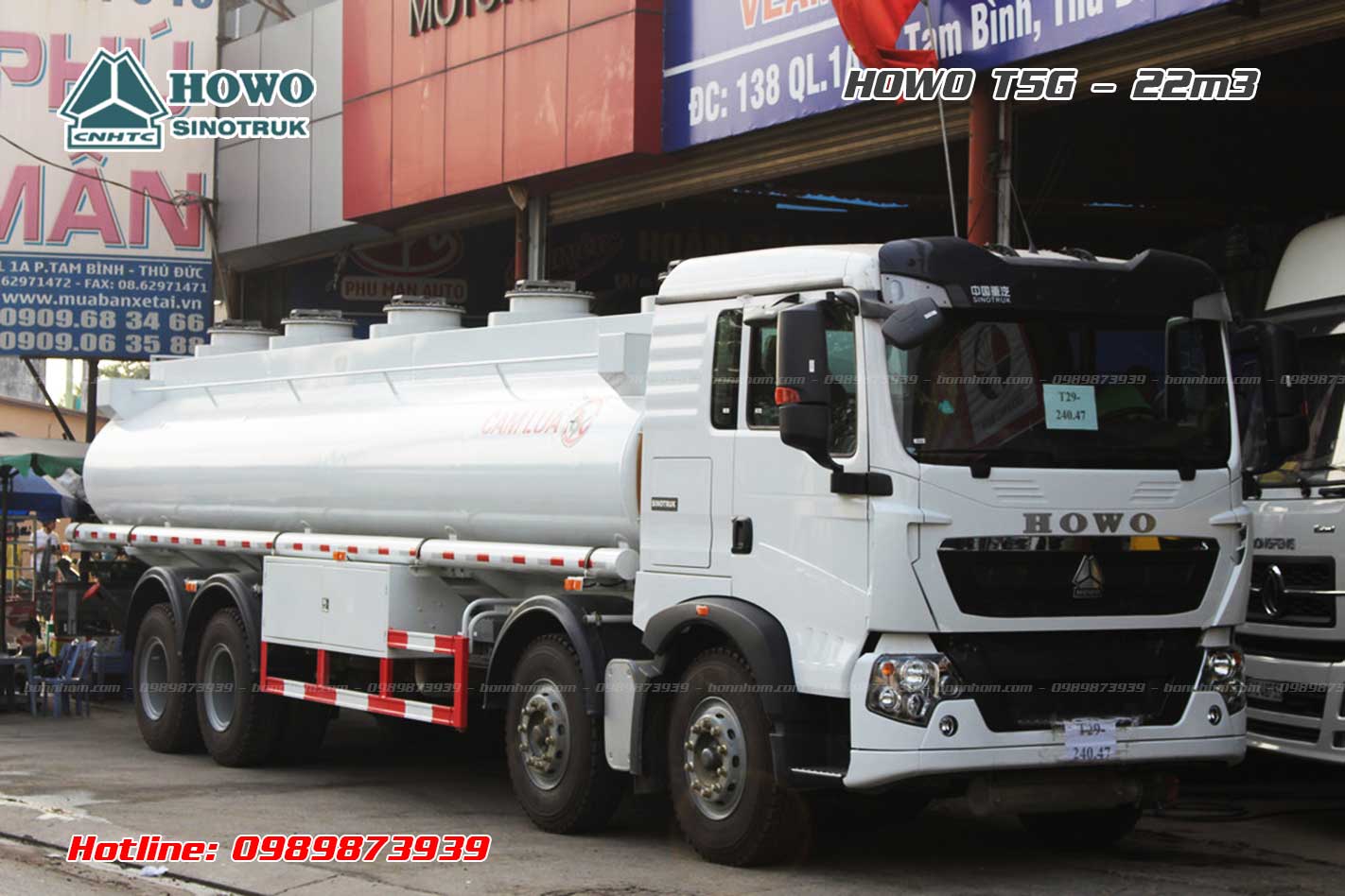 Xe bồn chở xăng dầu Howo T5G 4 chân 22m3 khối