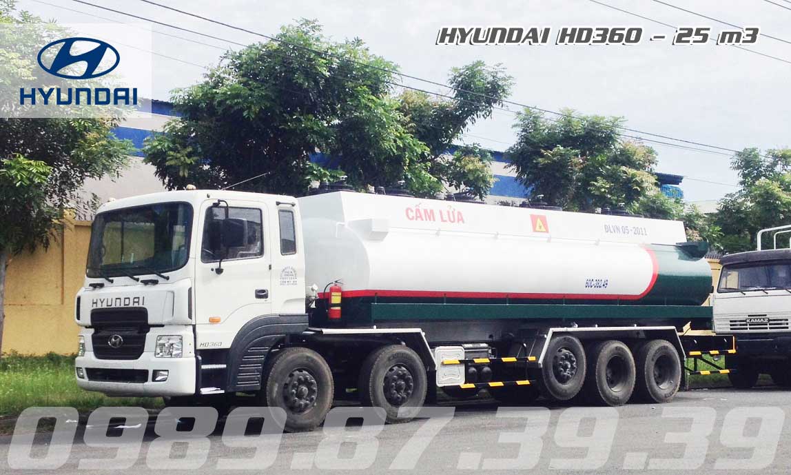 xe bồn chở xăng dầu 25 khối Hyundai HD320