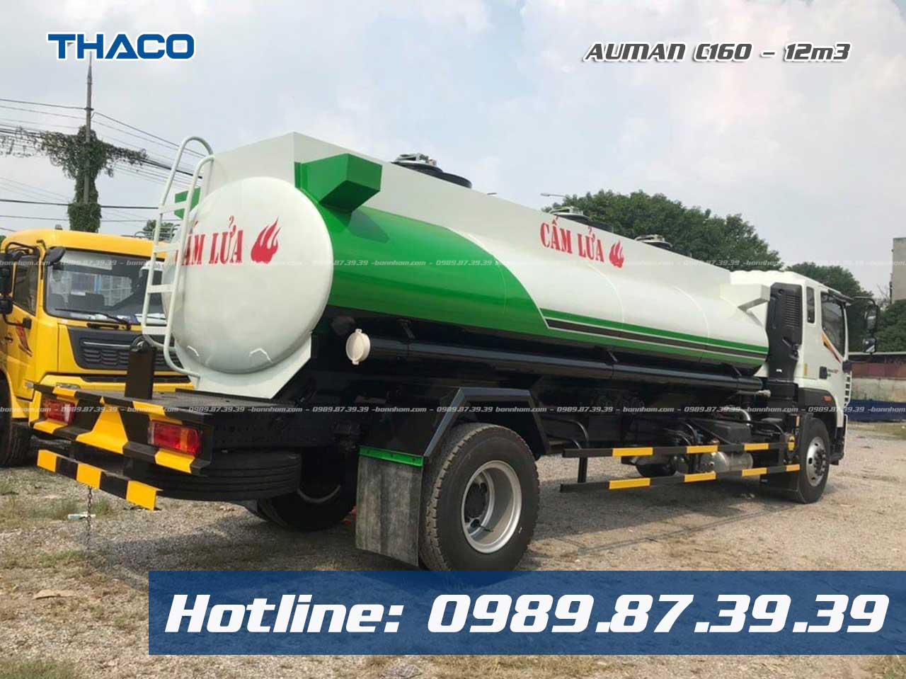 Xe bồn xitec chở xăng dầu 12m3 khối Thaco Auman C160E4