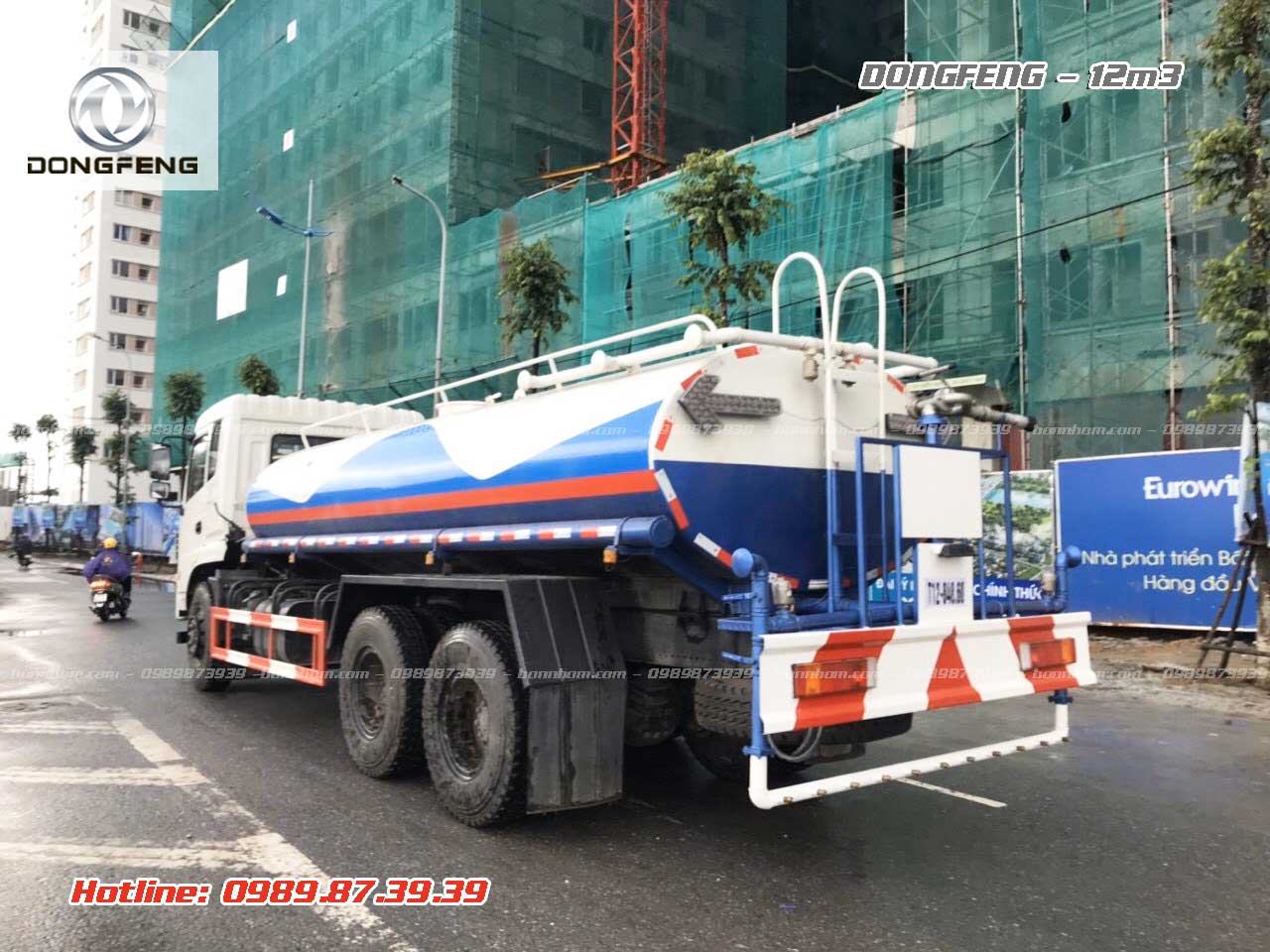 Xe chở nước tưới cây rửa đường 12m3 khối Dongfeng