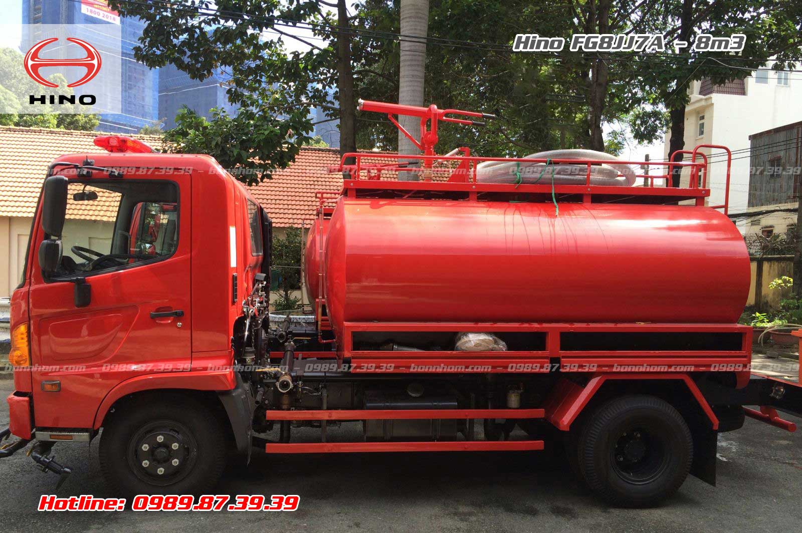 Xe bồn tưới nước rửa đường 8m3 khối Hino FG8JJ7A