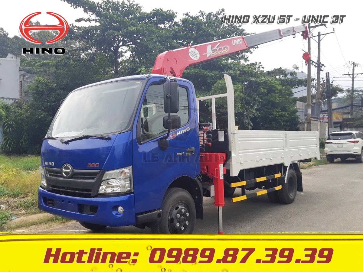 XE TẢI HINO XZU 5 TẤN GẮN CẨU UNIC 3 TẤN