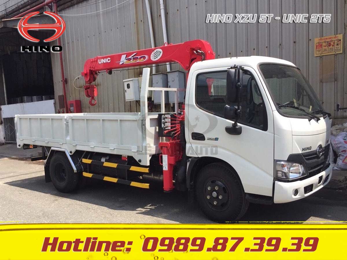 XE TẢI HINO XZU 5 TẤN GẮN CẨU UNIC 3 TẤN