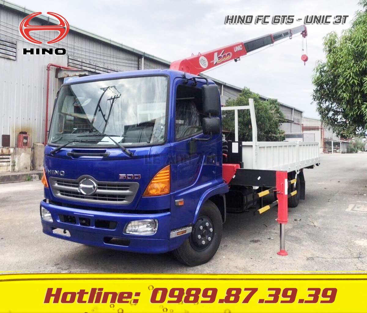 Xe tải Hino 6T5 FC gắn cẩu Unic 3 tấn URV330