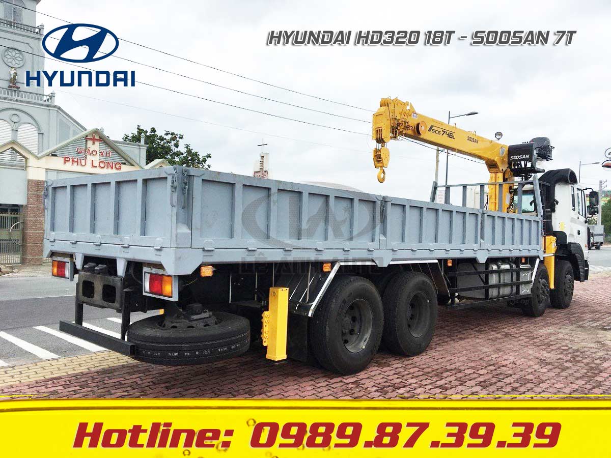 Xe tải Hyundai 18T HD320 gắn cẩu Soosan 7 tấn SCS746L