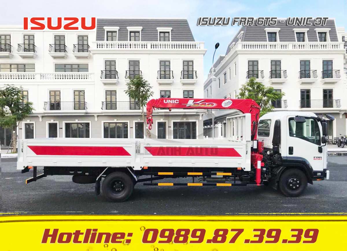 Xe tải Isuzu 6T5 FRR gắn cẩu Unic 3 tấn URV330