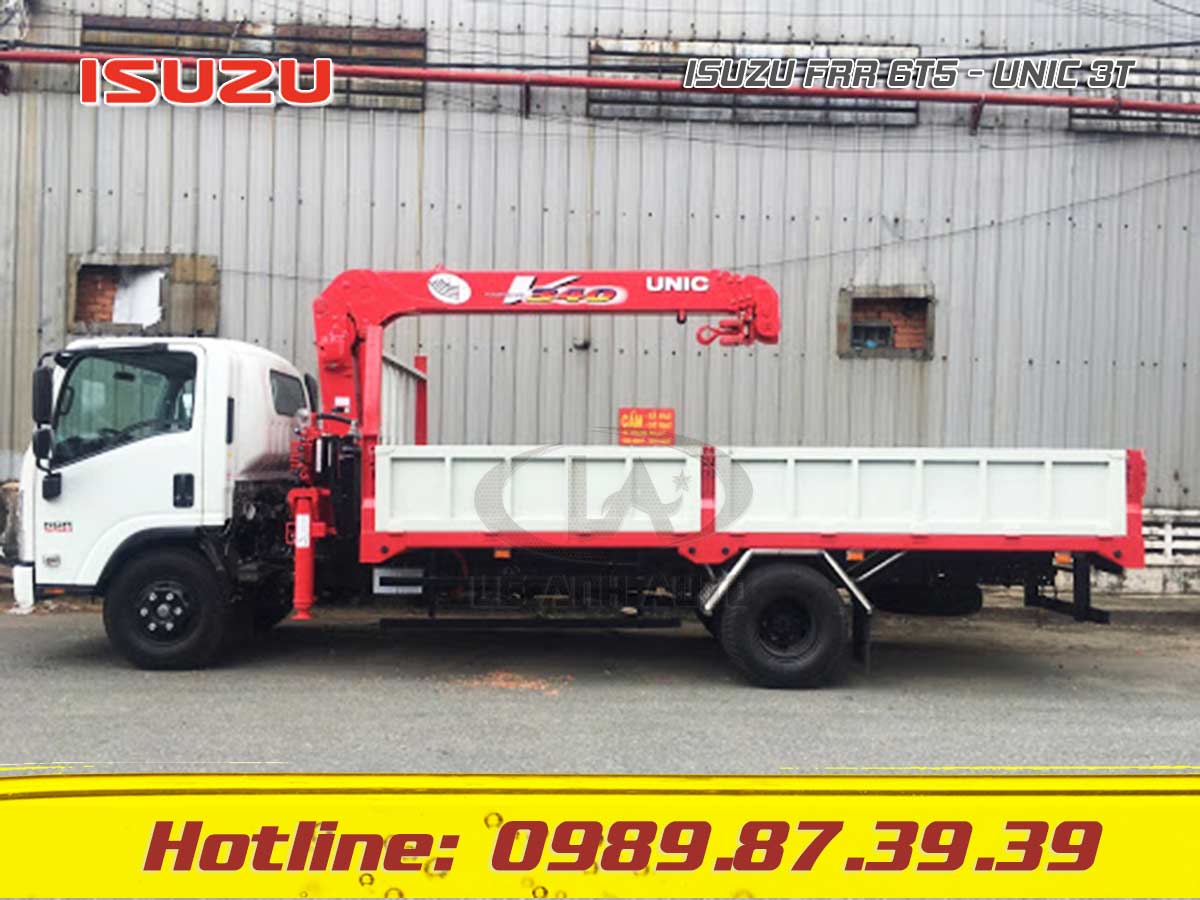 Xe tải Isuzu 6T5 FRR gắn cẩu Unic 3 tấn URV330