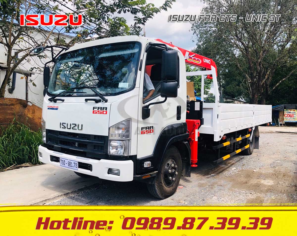 XE TẢI ISUZU FRR 6.5 TẤN GẮN CẨU UNIC 3 TẤN