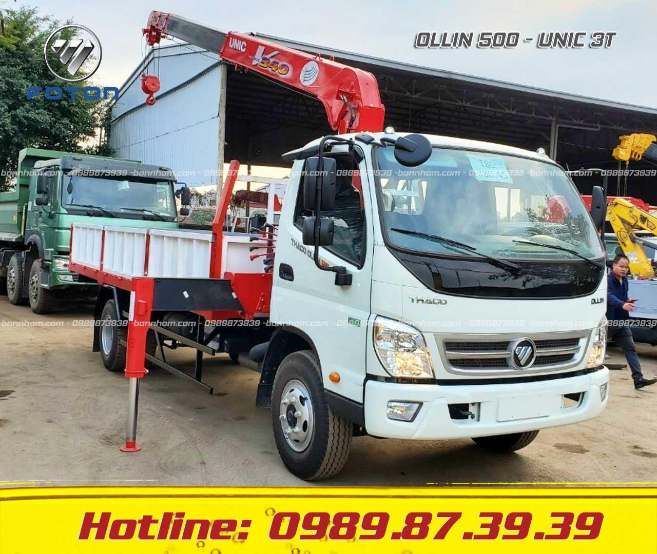 XE TẢI OLLIN 500 5 TẤN GẮN CẨU UNIC 3 TẤN