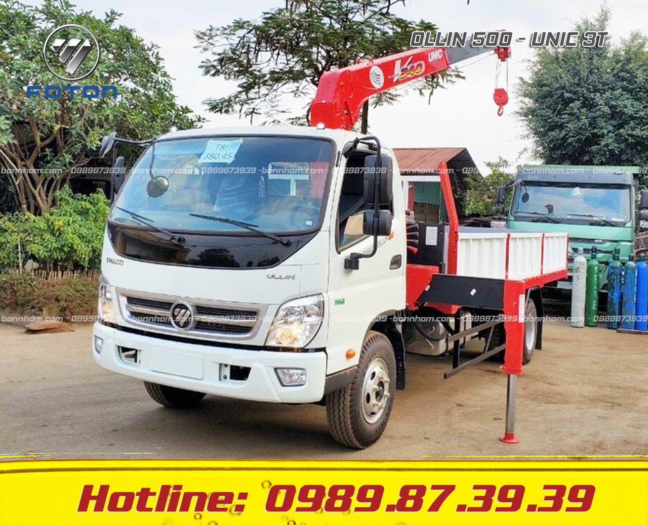 XE TẢI OLLIN 500 5 TẤN GẮN CẨU UNIC 3 TẤN