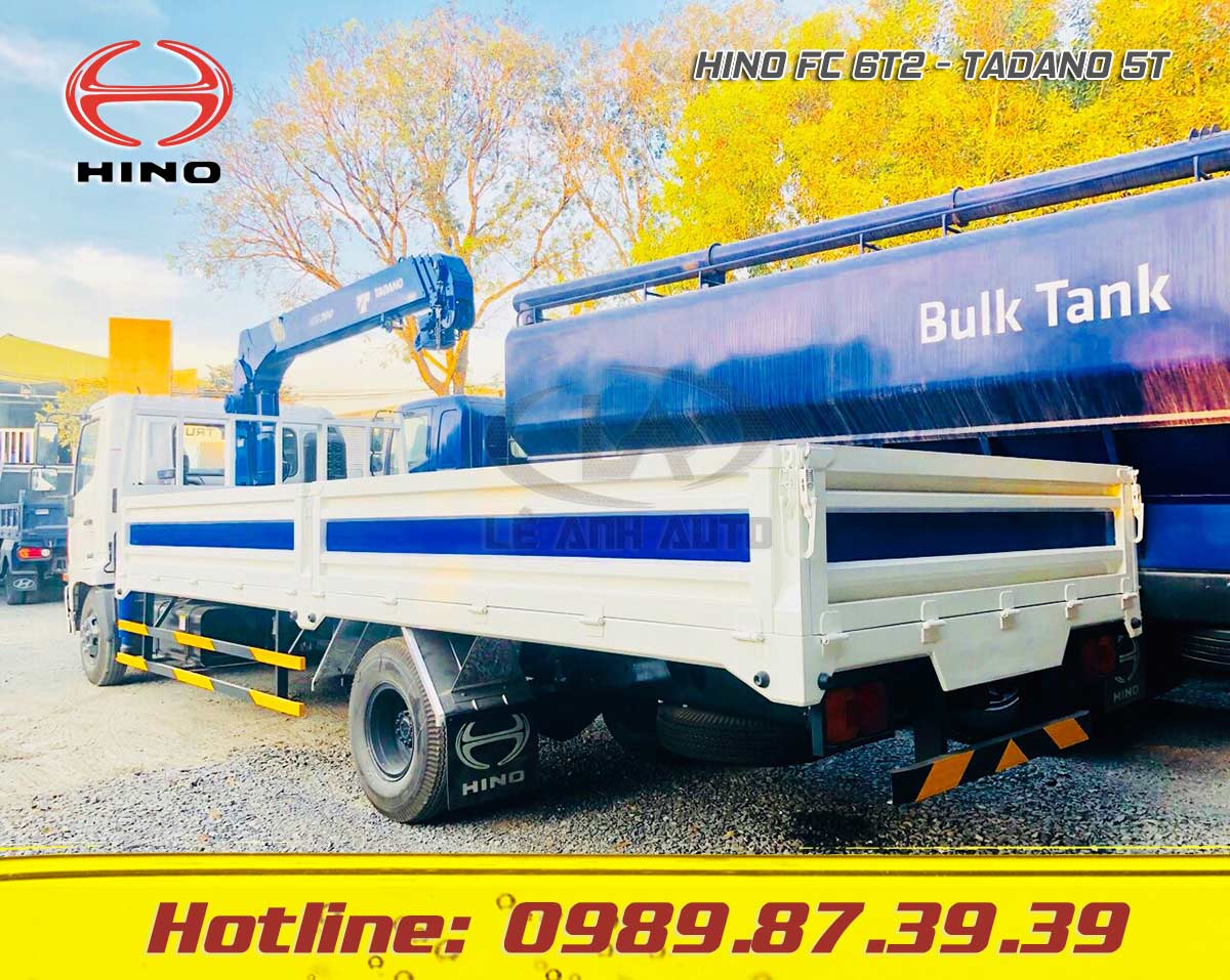 Xe tải Hino 6t2 FC gắn cẩu Tadano 5 tấn