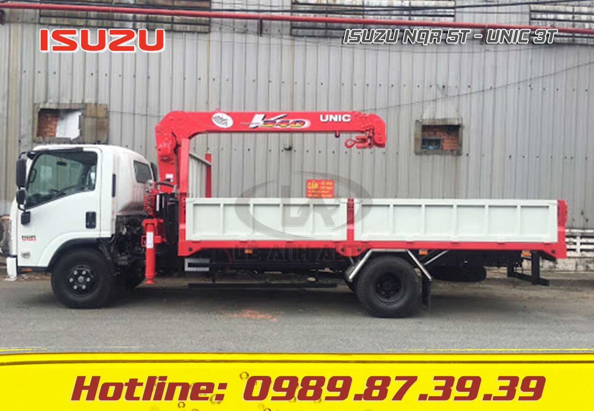 XE TẢI ISUZU NQR 5 TẤN GẮN CẨU UNIC 3 TẤN