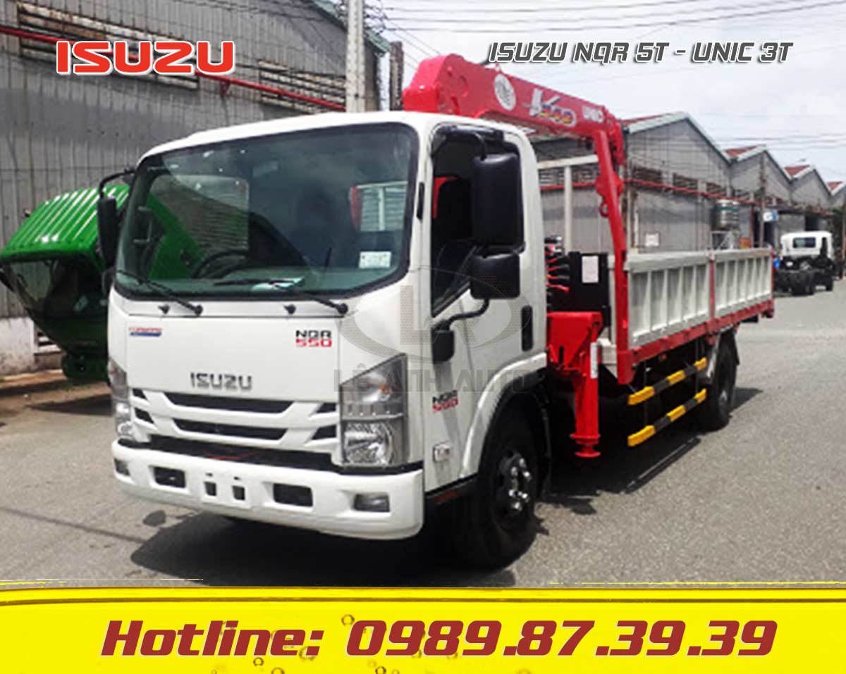 XE TẢI ISUZU NQR 5 TẤN GẮN CẨU UNIC 3 TẤN