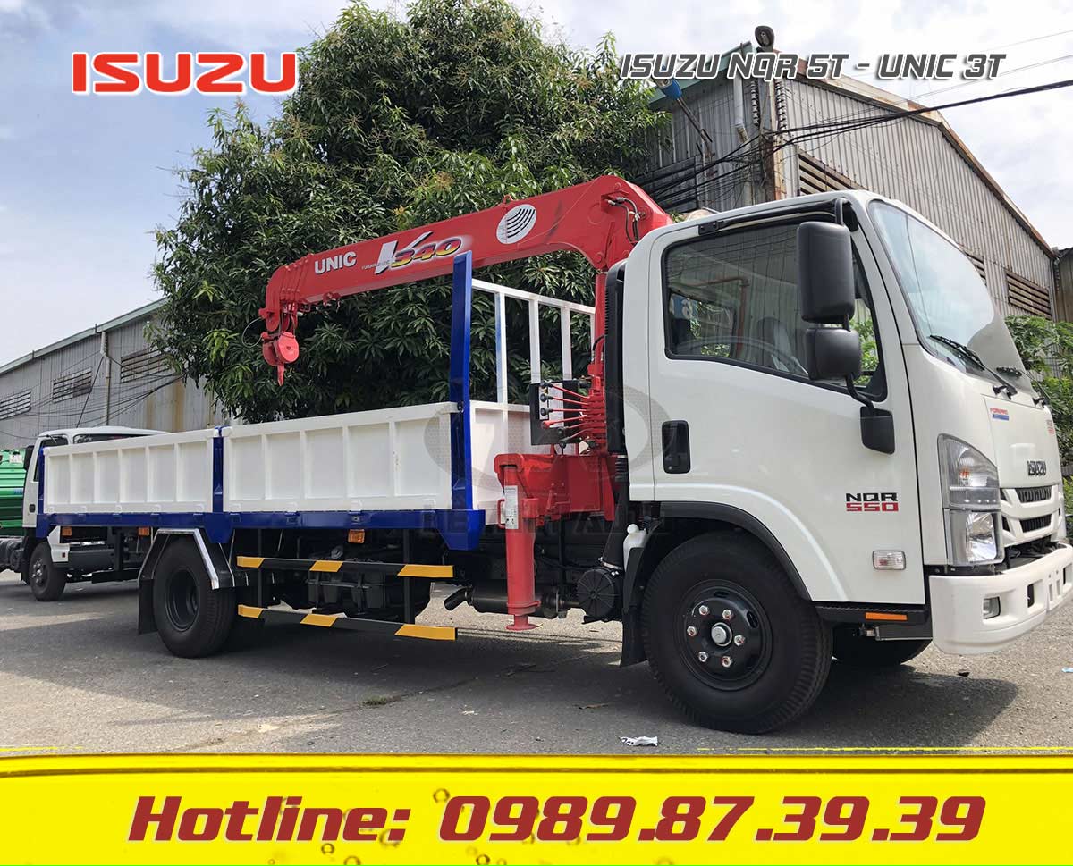 XE TẢI ISUZU NQR 5 TẤN GẮN CẨU UNIC 3 TẤN