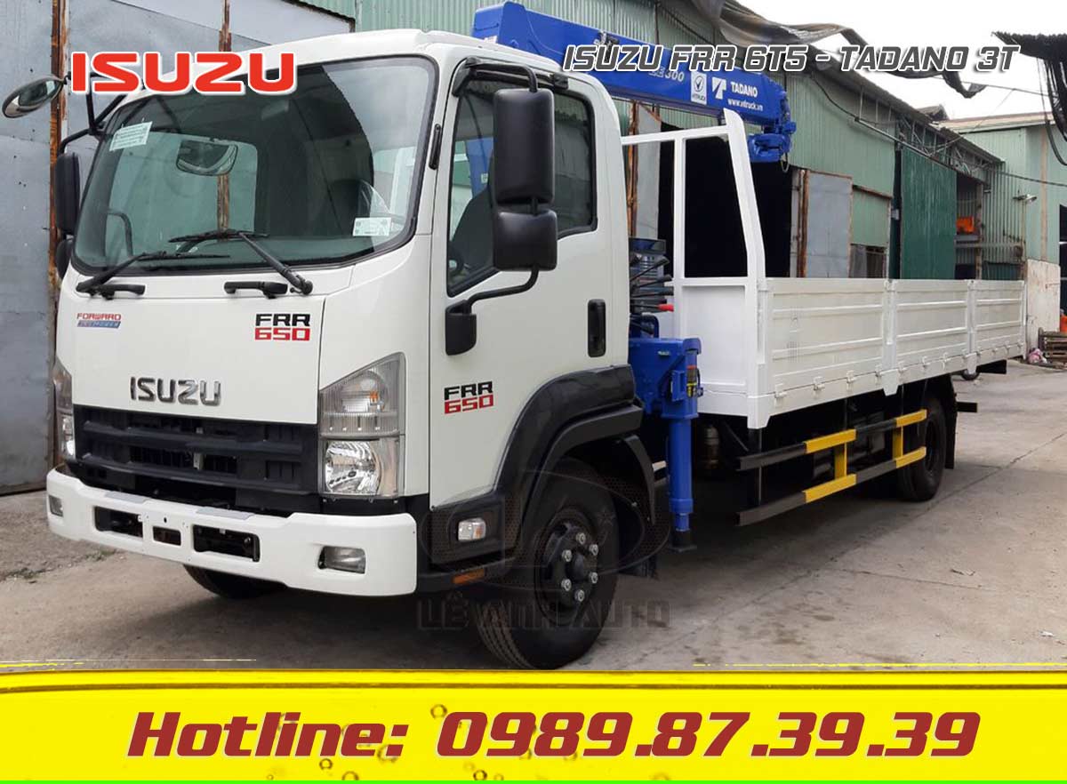 XE TẢI ISUZU FRR 6.5 TẤN GẮN CẨU TADANO 3 TẤN