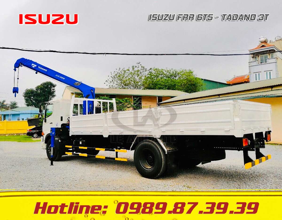 XE TẢI ISUZU FRR 6.5 TẤN GẮN CẨU TADANO 3 TẤN