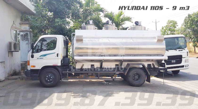 Xe bồn xitec Hyundai Mighty 110S chở xăng dầu 9 m3 khối