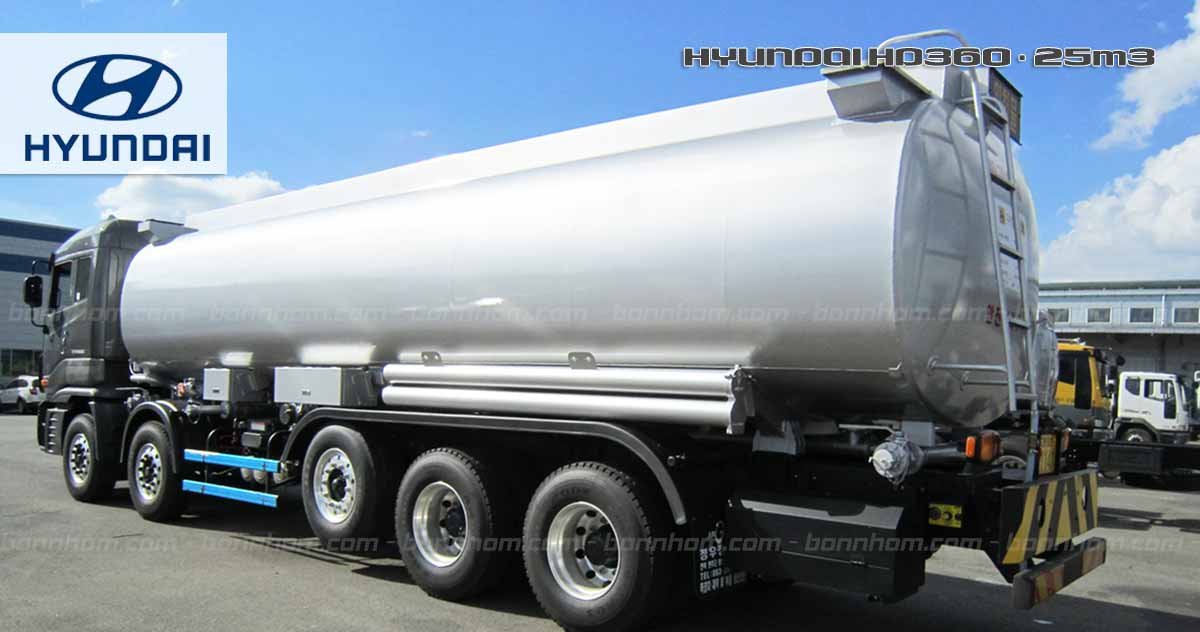 xe bồn inox chở hóa chất 25 khối Hyundai