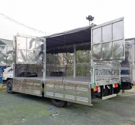 ĐÓNG THÙNG XE TẢI CHỞ PALLET CHỨA CẤU KIỆN ĐIỆN TỬ