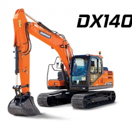 MÁY XÚC ĐÀO BÁNH XÍCH DOOSAN DX140LC GẦU 0.5 M3