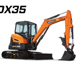 MÁY XÚC ĐÀO BÁNH XÍCH DOOSAN DX35 GẦU 0.1 M3