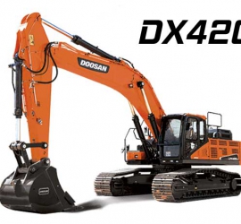 MÁY XÚC ĐÀO BÁNH XÍCH DOOSAN DX420LC GẦU 2.5 M3