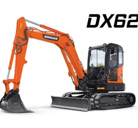 MÁY XÚC ĐÀO BÁNH XÍCH DOOSAN DX62 GẦU 0.175 M3