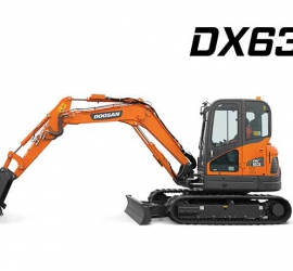 MÁY XÚC ĐÀO BÁNH XÍCH DOOSAN DX63 GẦU 0.175 M3