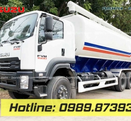 XE BỒN CHỞ CÁM THỨC ĂN CHĂN NUÔI GIA SÚC 26 M3 KHỐI ISUZU FVM