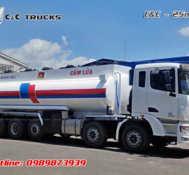 XE BỒN CHỞ XĂNG DẦU C&C 5 CHÂN 25 KHỐI (25M3)