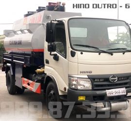 XE BỒN NHÔM CHỞ XĂNG DẦU 7 m3 khối HINO DUTRO JD3