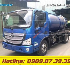 XE BỒN HÚT CHẤT THẢI 4M3 KHỐI FOTON AUMAN M4