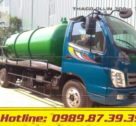 XE BỒN HÚT CHẤT THẢI 6 KHỐI THACO OLLIN 700