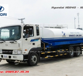 XE BỒN XITEC CHỞ NƯỚC TƯỚI ĐƯỜNG 16 M3 KHỐI HYUNDAI 3 CHÂN HD240