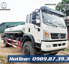 XE PHUN NƯỚC RỬA ĐƯỜNG TƯỚI CÂY 8 M3 KHỐI DONGFENG 2 CẦU