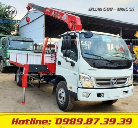XE CẨU THACO OLLIN 500 GẮN CẨU UNIC 3 TẤN